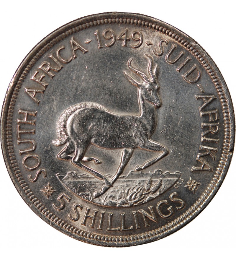 AFRIQUE DU SUD, GEORGES VI - 5 SHILLINGS ARGENT 1949