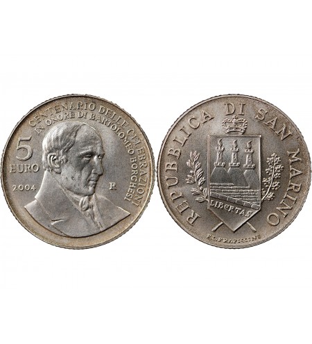 SAINT-MARIN, BARTOLOMEO BORGHESE - 5 EUROS ARGENT 2004