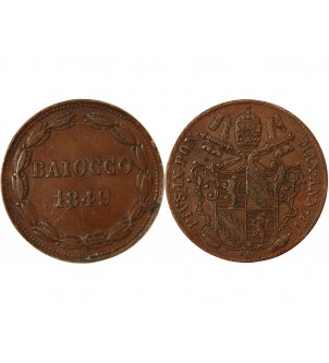 VATICAN, PIE IX - BAIOCCO 1849 ROME 2