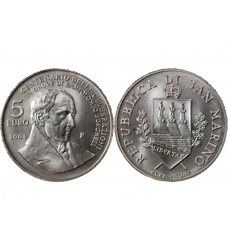 SAINT-MARIN, BARTOLOMEO BORGHESE - 5 EUROS ARGENT 2004