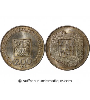POLOGNE, 30e ANNIVERSAIRE DU PRL - 200 ZLOTYCH ARGENT 1974