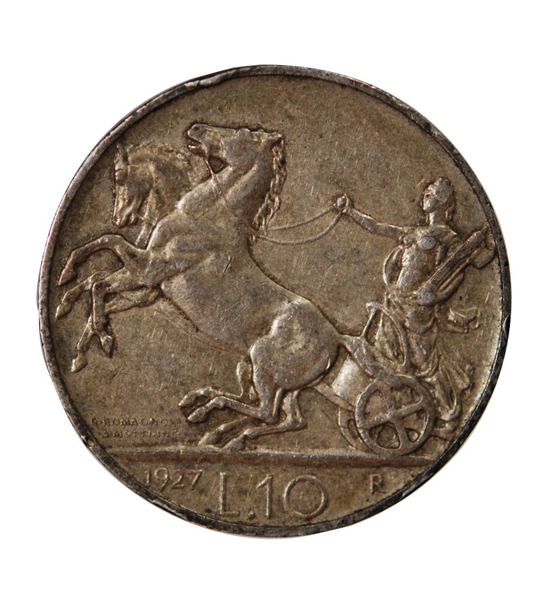 ITALIE, VICTOR-EMMANUEL III - 10 LIRE ARGENT 1927 R ROME