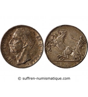 ITALIE, VICTOR-EMMANUEL III - 10 LIRE ARGENT 1927 R ROME