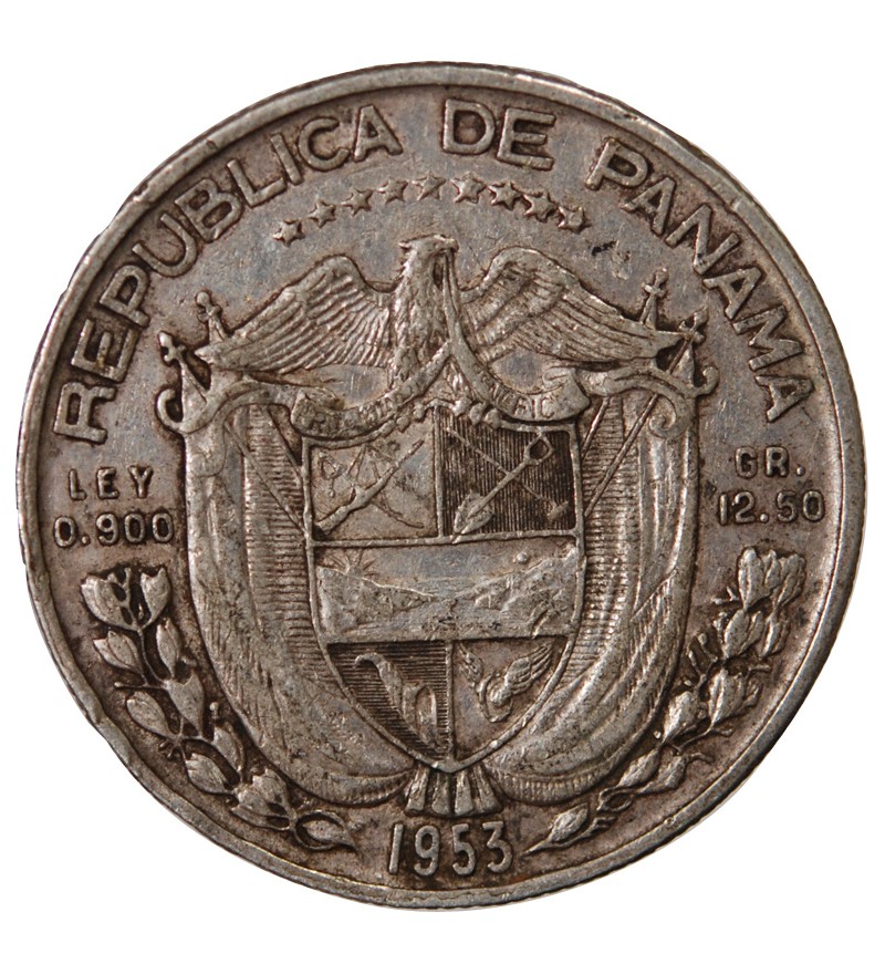 PANAMA - 1/2 BALBOA ARGENT 1953