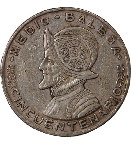 PANAMA - 1/2 BALBOA ARGENT 1953