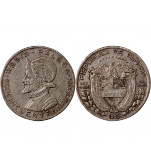 PANAMA - 1/2 BALBOA ARGENT 1953 2