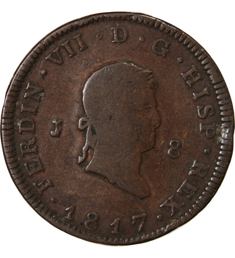 ESPAGNE, FERDINAND VII - 8 MARAVEDIS 1817 JUBIA