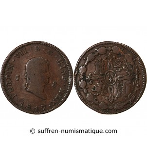 ESPAGNE, FERDINAND VII - 8 MARAVEDIS 1817 JUBIA