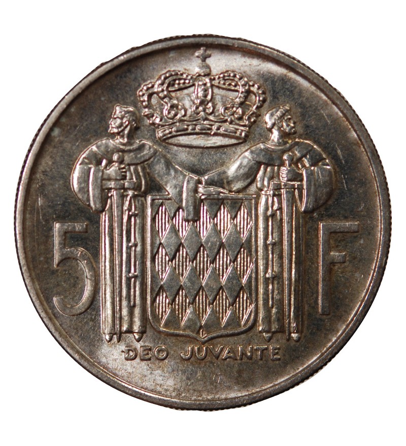 MONACO, RAINIER III - 5 FRANCS ARGENT 1966