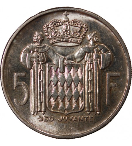 MONACO, RAINIER III - 5 FRANCS ARGENT 1966