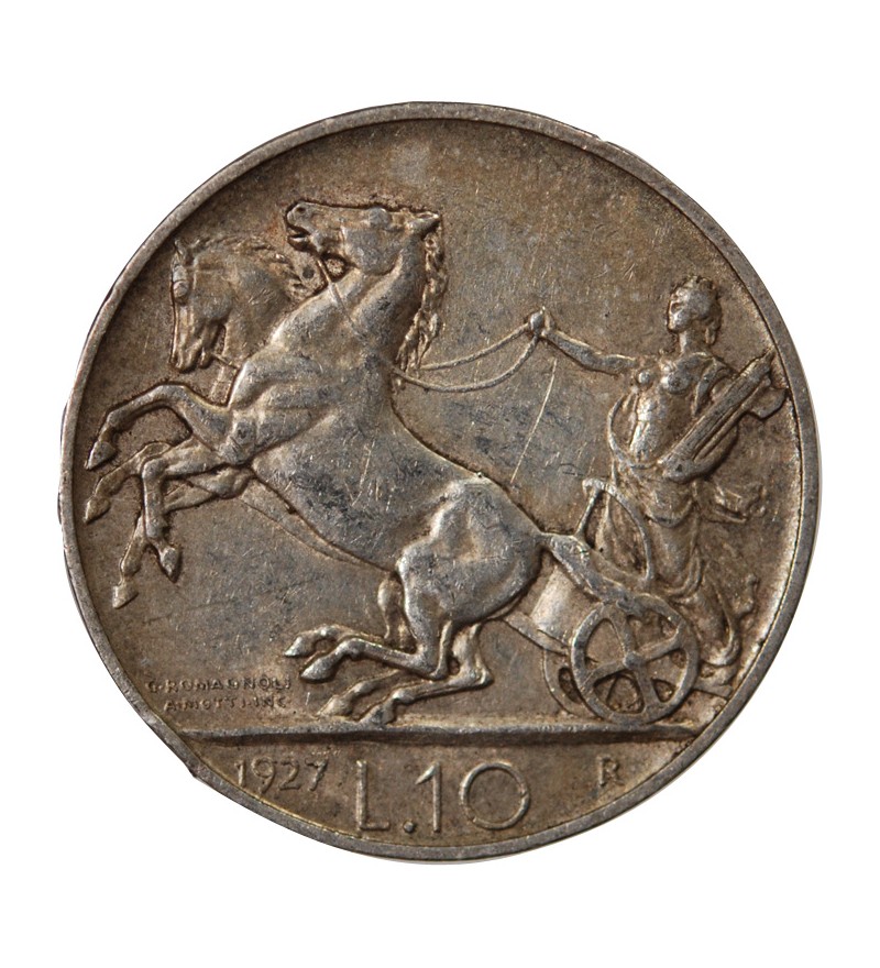 ITALIE, VICTOR-EMMANUEL III - 10 LIRE ARGENT 1927 R ROME