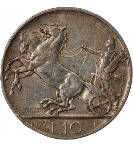 ITALIE, VICTOR-EMMANUEL III - 10 LIRE ARGENT 1927 R ROME