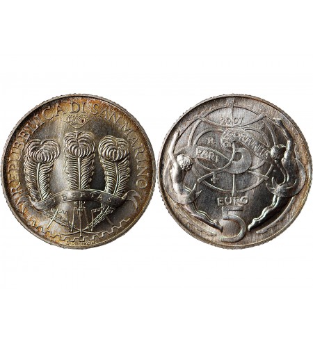 SAINT-MARIN, LUTTE CONTRE LES DISCRIMINATIONS - 5 EUROS ARGENT 2007