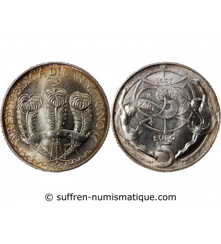 SAINT-MARIN, LUTTE CONTRE LES DISCRIMINATIONS - 5 EUROS ARGENT 2007