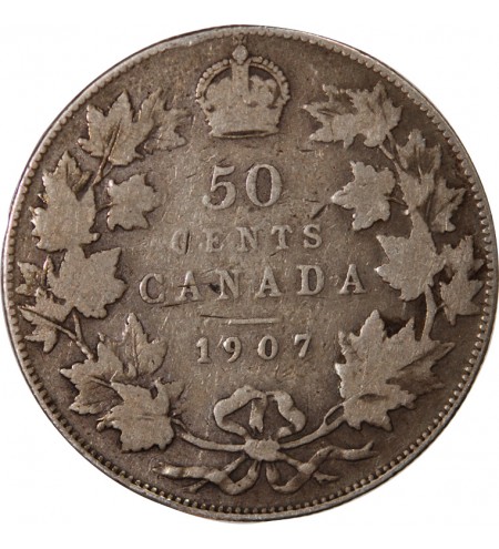 CANADA, EDOUARD VII - 50 CENTS ARGENT 1907