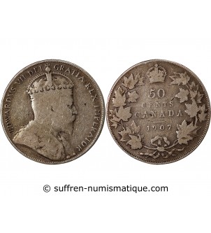 CANADA, EDOUARD VII - 50 CENTS ARGENT 1907