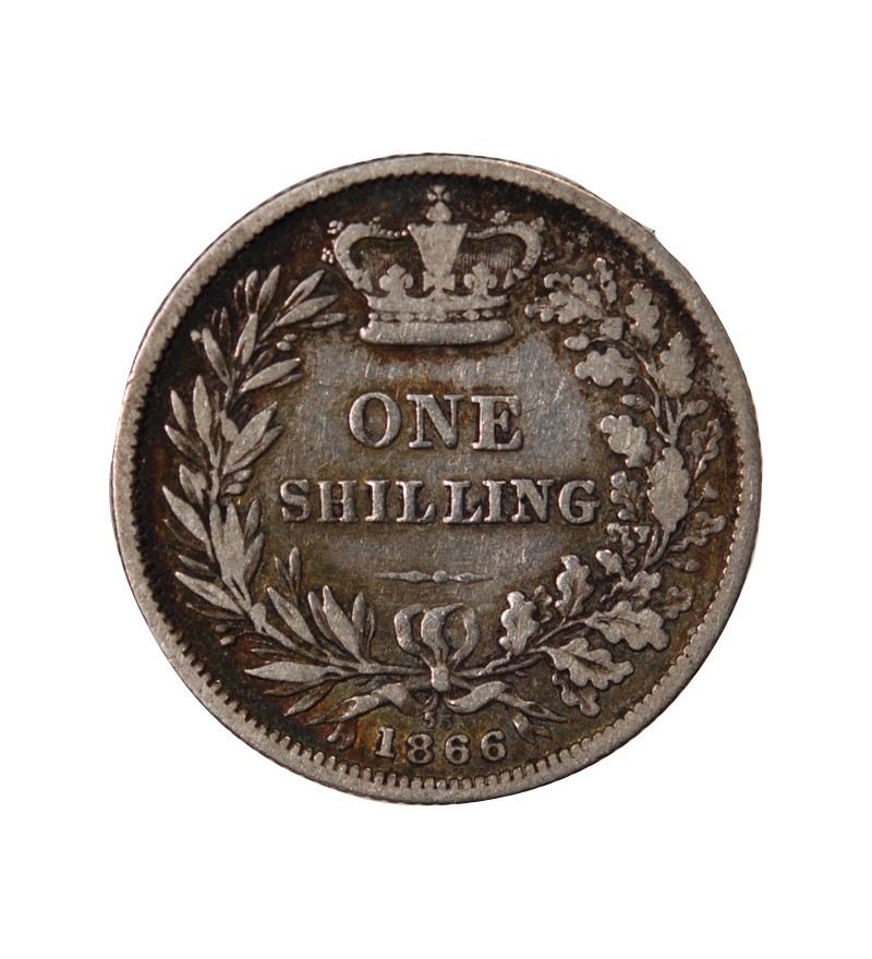 GRANDE-BRETAGNE, VICTORIA - SHILLING ARGENT 1866 DIE 55