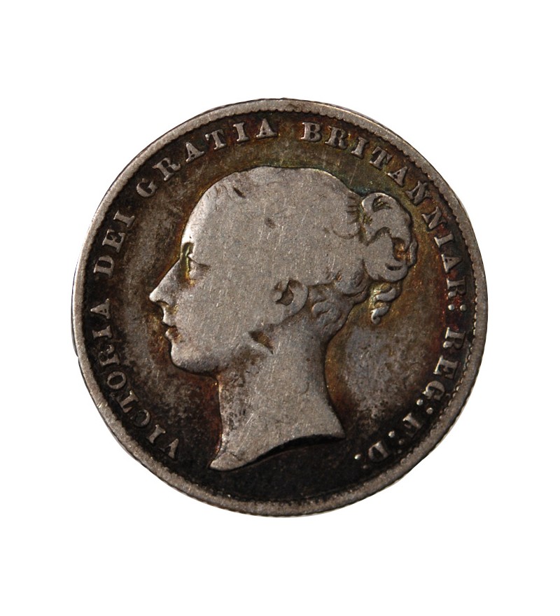 GRANDE-BRETAGNE, VICTORIA - SHILLING ARGENT 1866 DIE 55