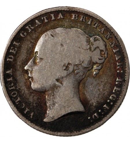 GRANDE-BRETAGNE, VICTORIA - SHILLING ARGENT 1866 DIE 55
