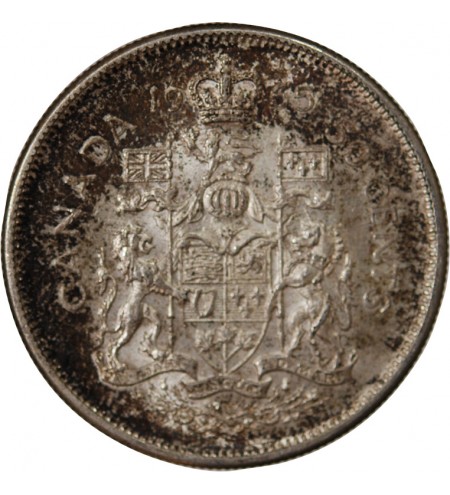 CANADA, ELISABETH II - 50 CENTS ARGENT 1965