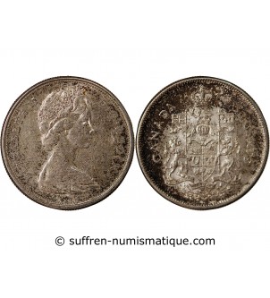CANADA, ELISABETH II - 50 CENTS ARGENT 1965