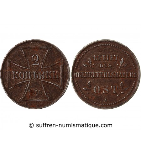 ALLEMAGNE, FRONT DE L'EST - 2 KOPECKS FER 1916 A BERLIN
