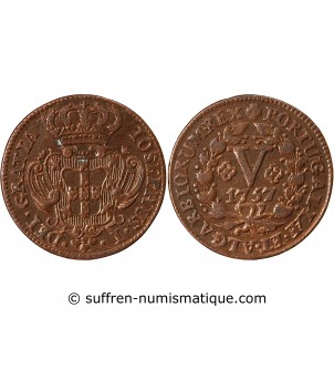 PORTUGAL, JOSEPH Ier - 5 REIS 1757