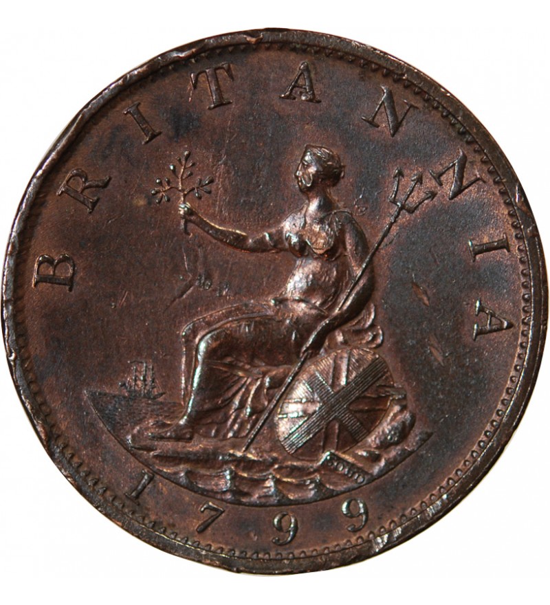 GRANDE-BRETAGNE, GEORGES III - 1/2 PENNY 1799