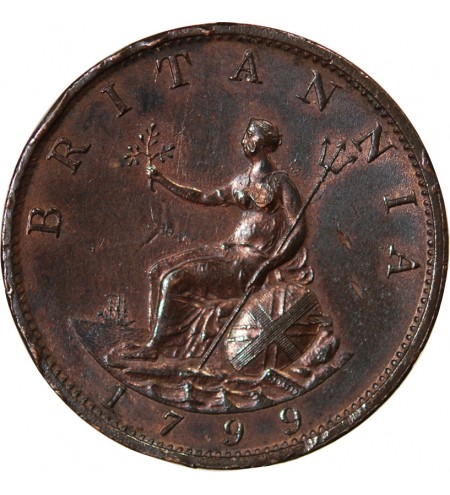 GRANDE-BRETAGNE, GEORGES III - 1/2 PENNY 1799