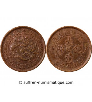 CHINE, HUPEH - 10 CASH 1909