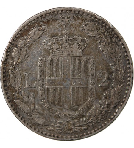 ITALIE, UMBERTO Ier - 2 LIRE ARGENT 1886 R ROME
