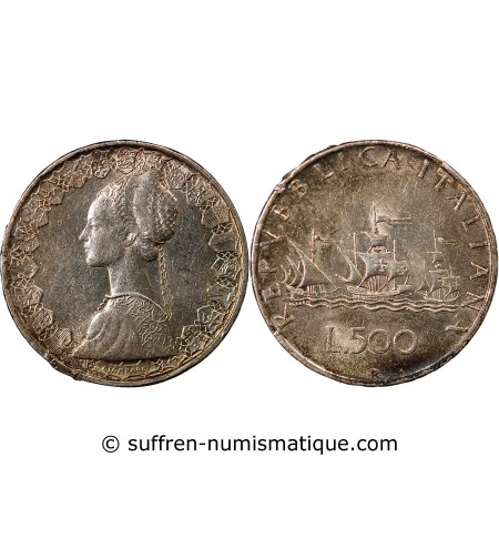 ITALIE - 500 LIRE ARGENT 1959 R ROME