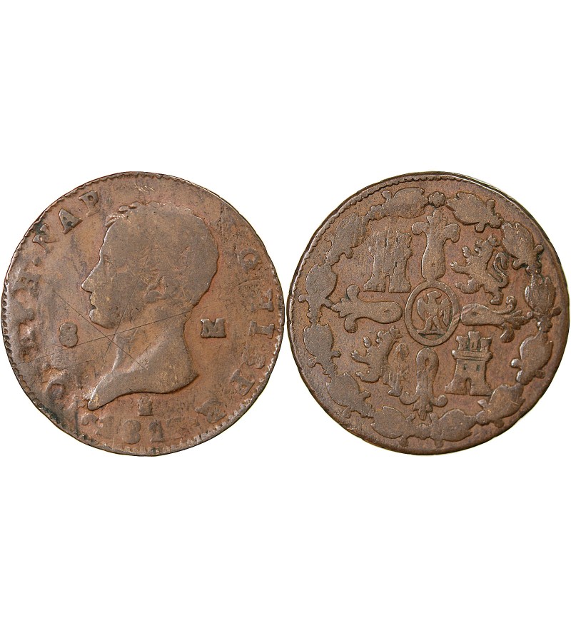 ESPAGNE, JOSEPH BONAPARTE - 8 MARAVEDIS 1813
