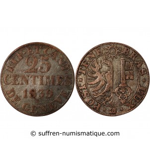 SUISSE, GENÈVE - 5 CENTIMES 1840