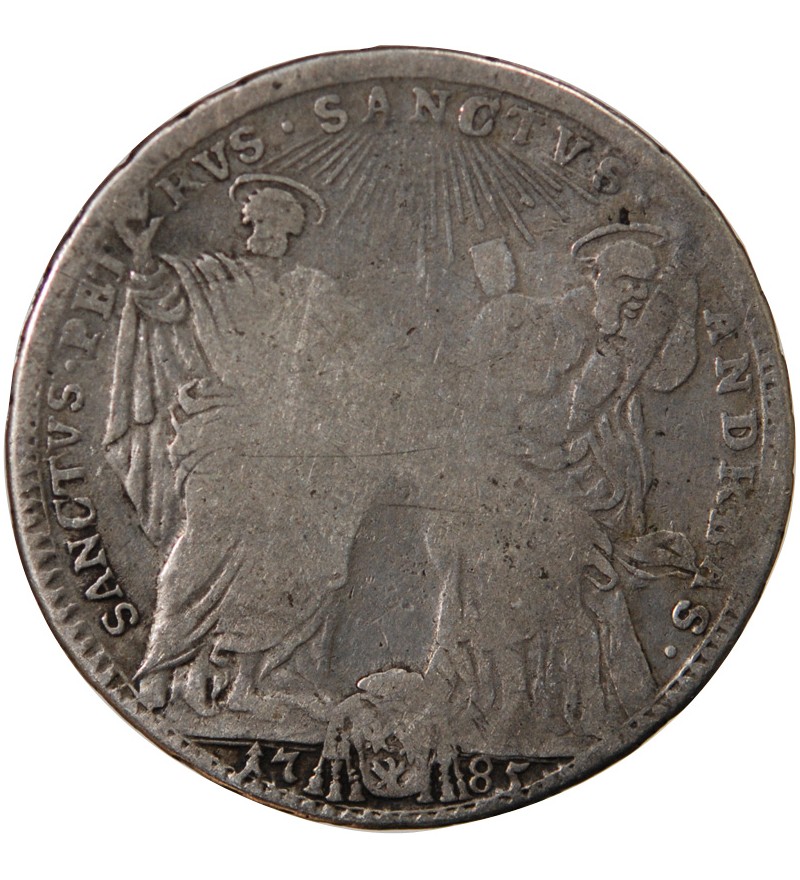 VATICAN, PIE VI - TESTONE ARGENT 1785