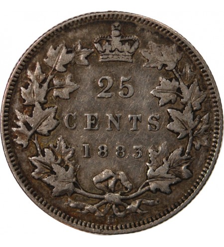 CANADA, VICTORIA - 25 CENTS ARGENT 1883 H HEATON