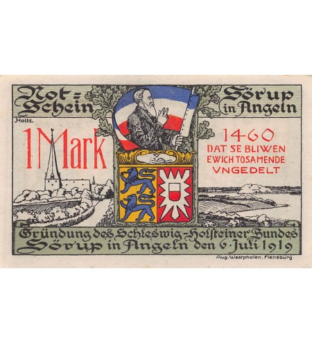 ALLEMAGNE, SÖRUP - 1 MARK 1919