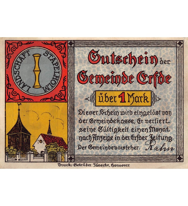 ALLEMAGNE,  Schleswig-Holstein - 1 MARK 1921