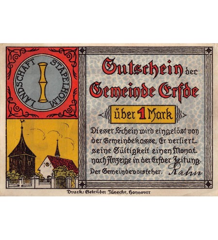 ALLEMAGNE,  Schleswig-Holstein - 1 MARK 1921