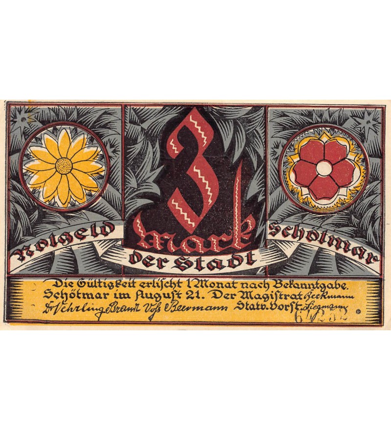 ALLEMAGNE,SCHOTMAR - 3 MARK 1921