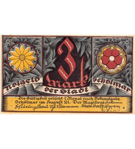 ALLEMAGNE,SCHOTMAR - 3 MARK 1921