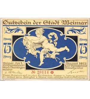 ALLEMAGNE, WEIMAR - 75 PFENNIG 1921 2