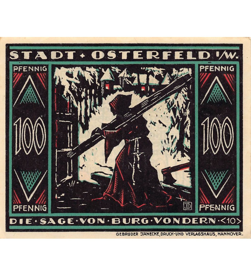 ALLEMAGNE, OSTERFELD - 100 PFENNIG 1921