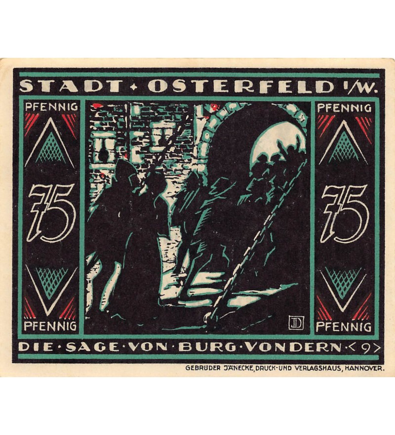 ALLEMAGNE, OSTERFELD - 75 PFENNIG 1921