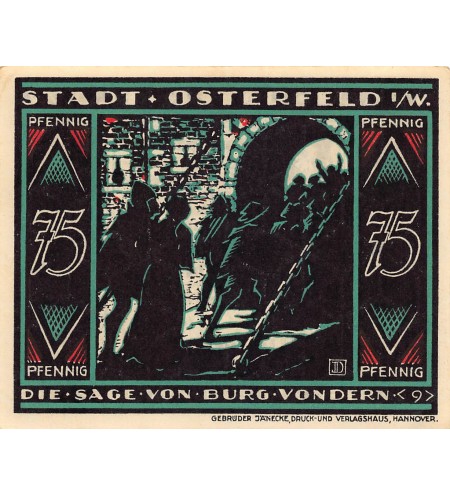 ALLEMAGNE, OSTERFELD - 75 PFENNIG 1921