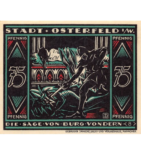 ALLEMAGNE, OSTERFELD - 75 PFENNIG 1921