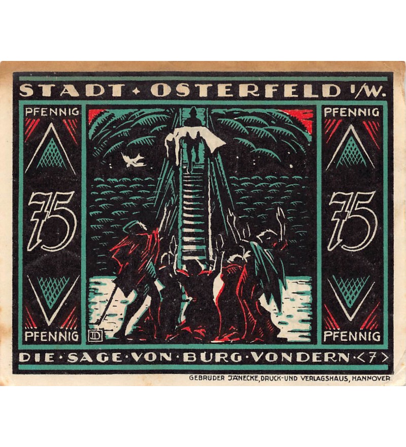 ALLEMAGNE, OSTERFELD - 75 PFENNIG 1921