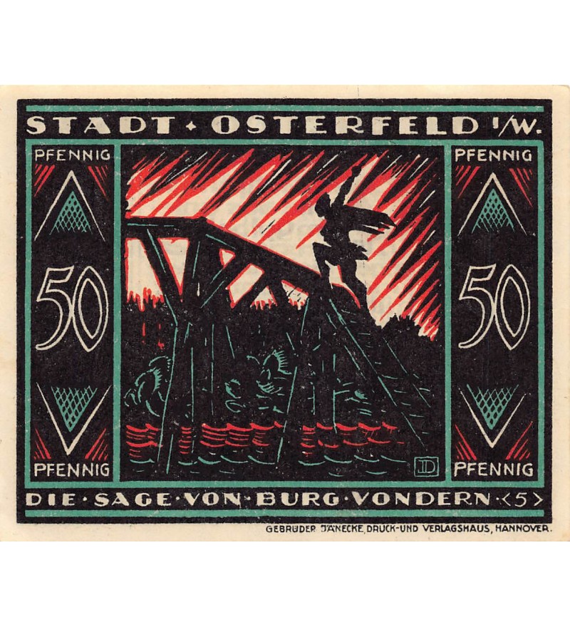 ALLEMAGNE, OSTERFELD - 50 PFENNIG 1921