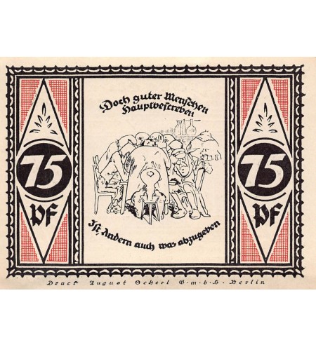 ALLEMAGNE, STOLZENAU - 75 PFENNIG 1921