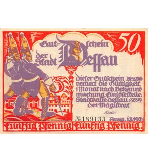 ALLEMAGNE, DESSAU - 50 PFENNIG 1921 2
